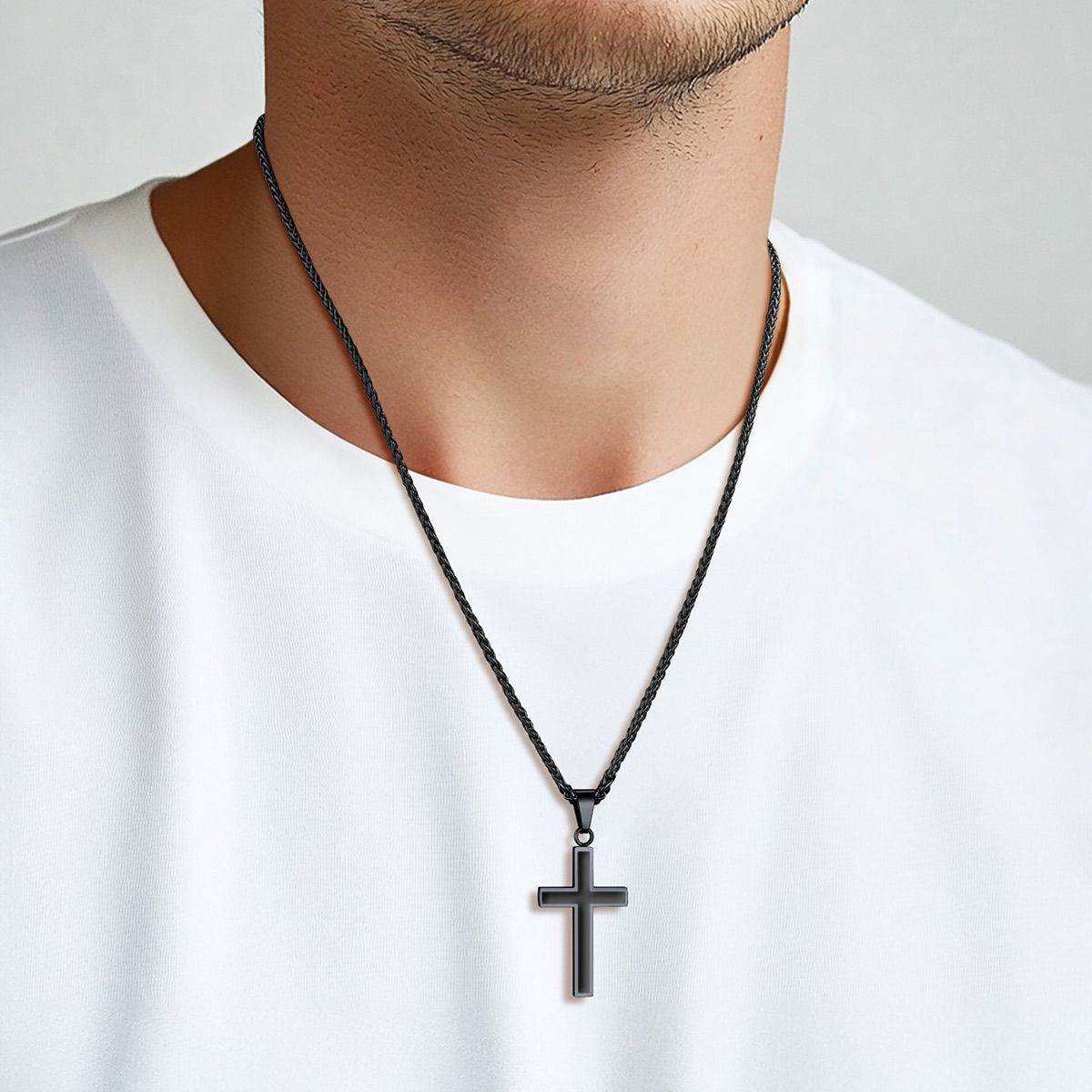 Personalized Engraved Simple Enamel Cross Necklace