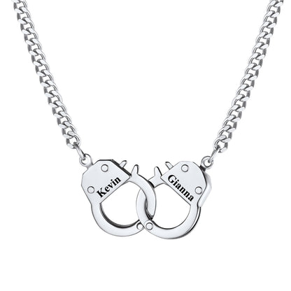 Personalized Handcuffs Chain Necklace