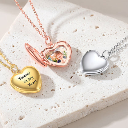 Personalized Heart Locket Necklace in different color