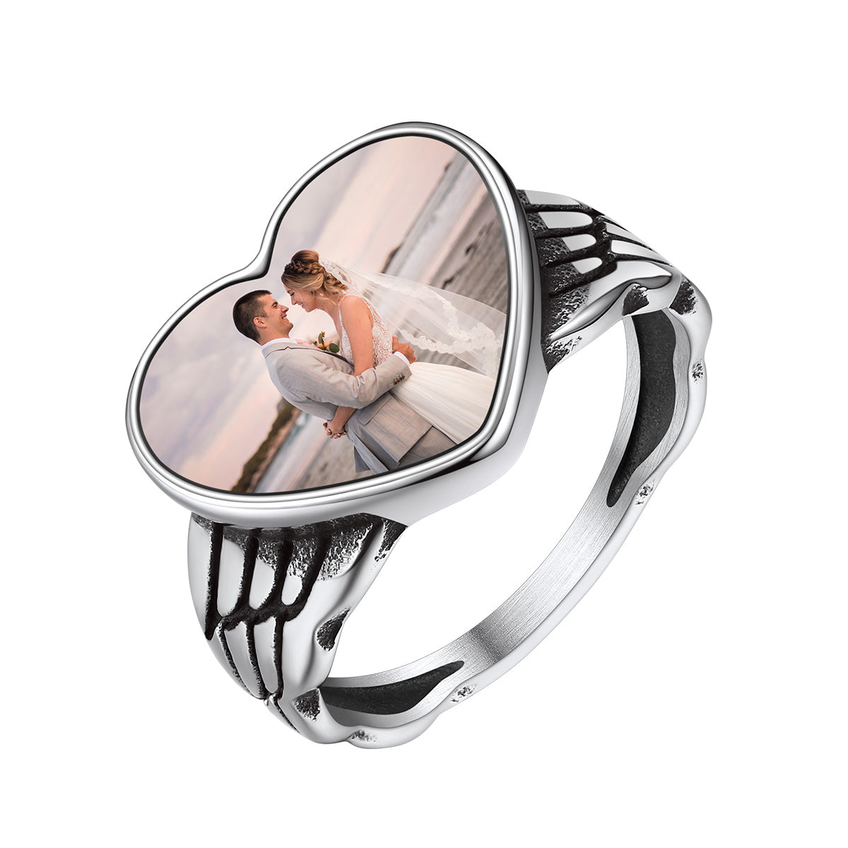 Personalized Heart Picture Signet Rings for Women – BIRTHSTONES JEWELRY INC