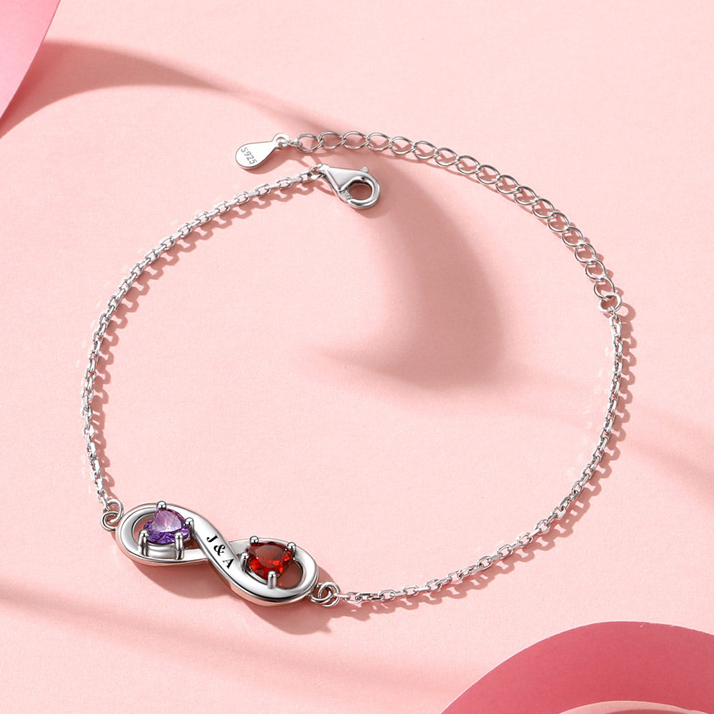 Personalized Infinity-Birthstone-Bracelet 