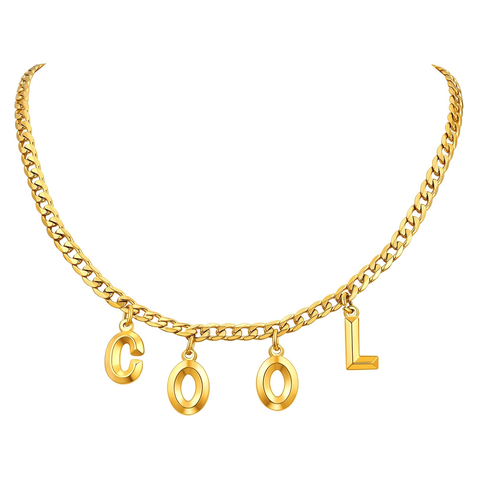 Personalized Initial Chain Choker Necklace for Women Men