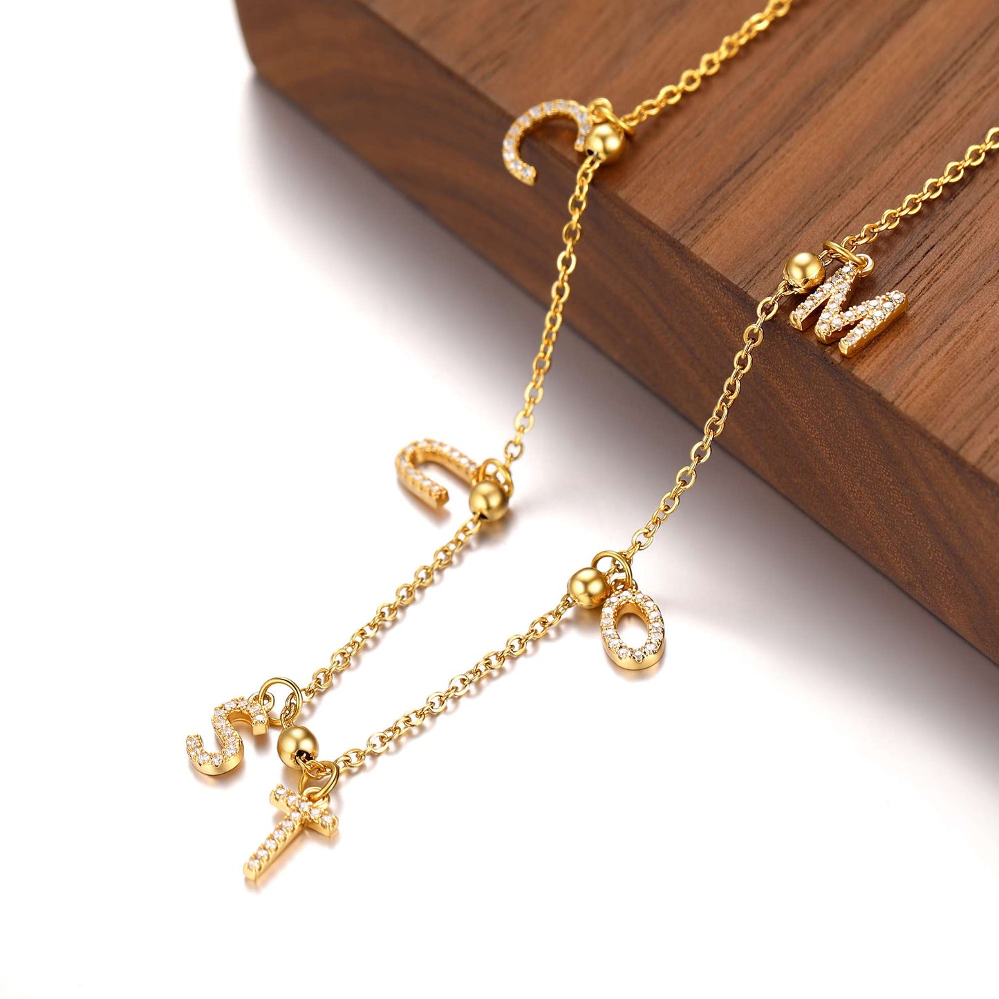 Personalized Initial Name Choker Necklace Gold Plated