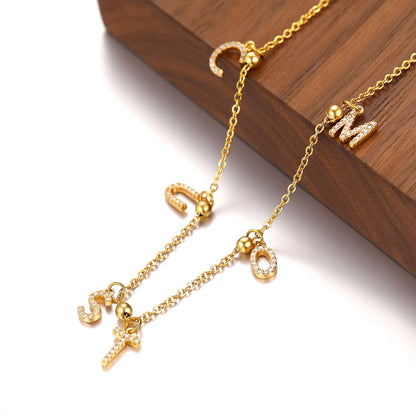 Personalized Initial Name Choker Necklace Gold Plated