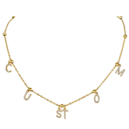 Personalized Initial Name Choker Necklace for Women