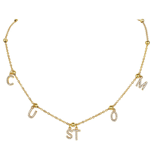Personalized Initial Name Choker Necklace for Women