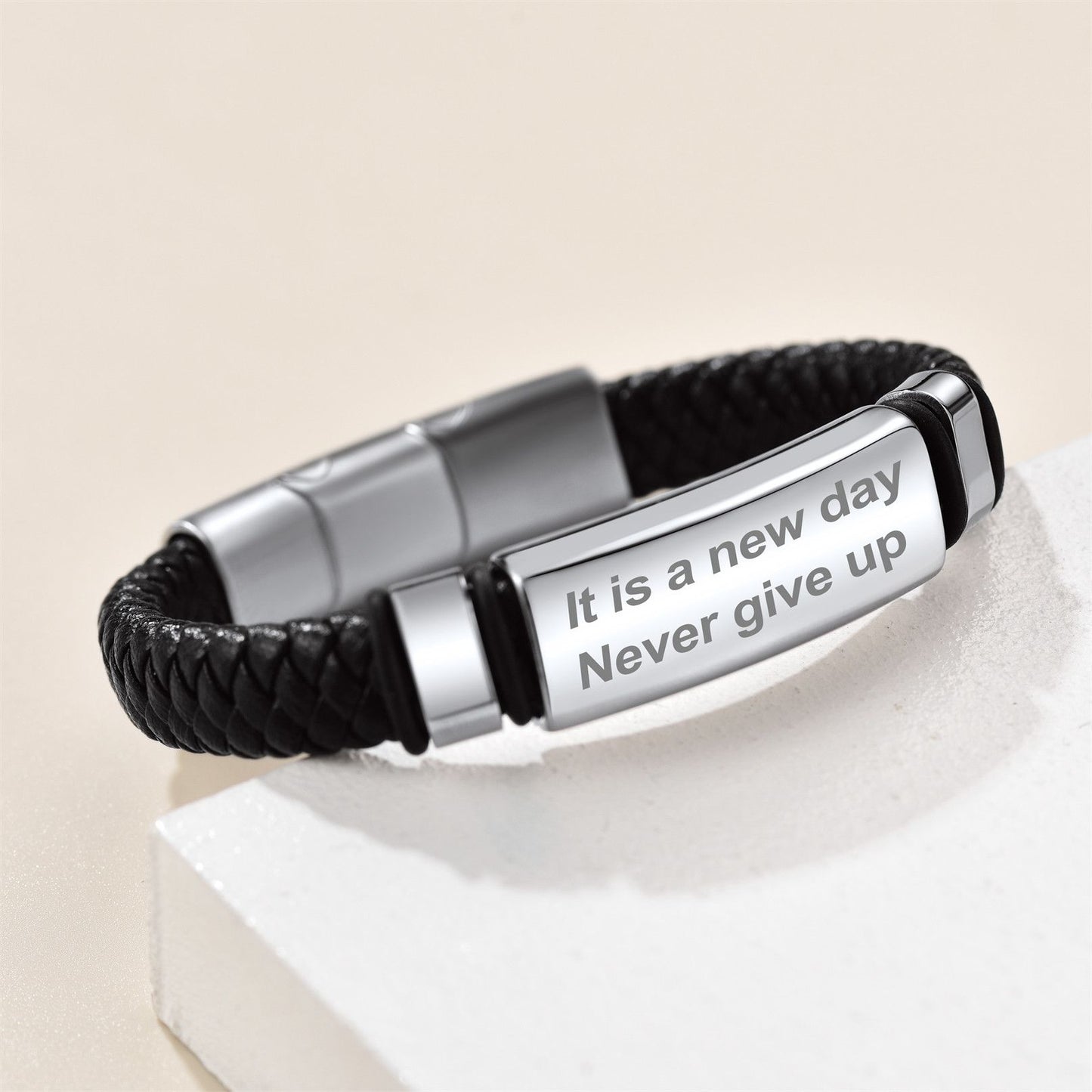 Personalized Leather Bracelet for Men