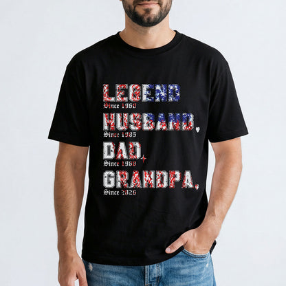 Personalized Legend T Shirt for Dad Black
