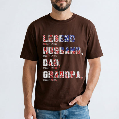 Personalized Legend T Shirt for Dad Brown