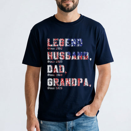 Personalized Legend T Shirt for Dad Navy blue