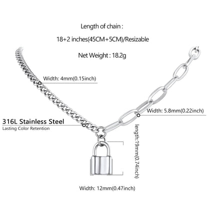 Personalized Lock Necklace Dimension, Durable