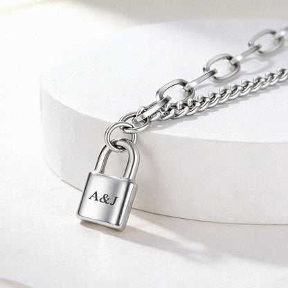 Personalized Lock Necklace Steel