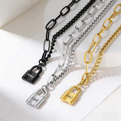 Personalized Lock Necklace in different color