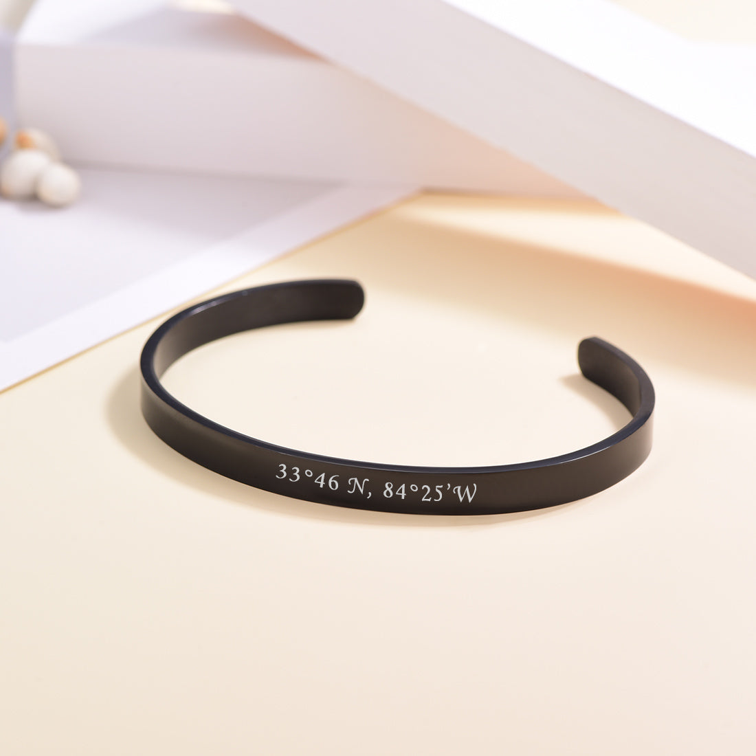 Personalized Minimalist Engraved Cuff Bracelet