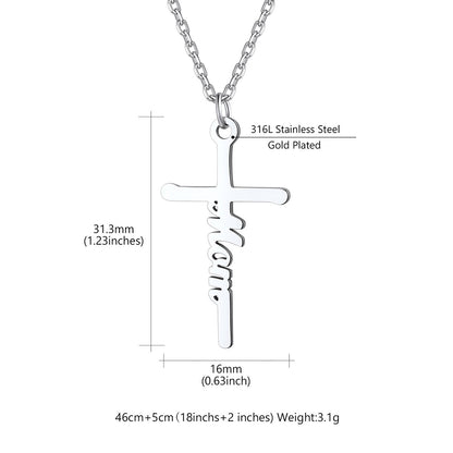 Personalized Mom Necklace Cross Necklace Dimension, Durable