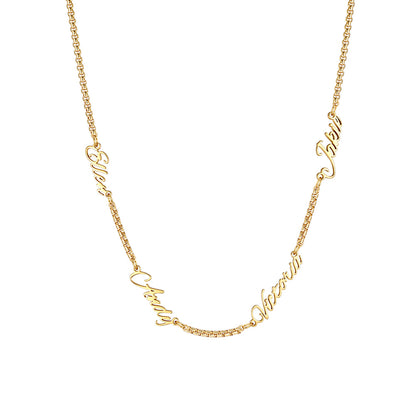 Personalized Multi Name Rolo Chain Necklace