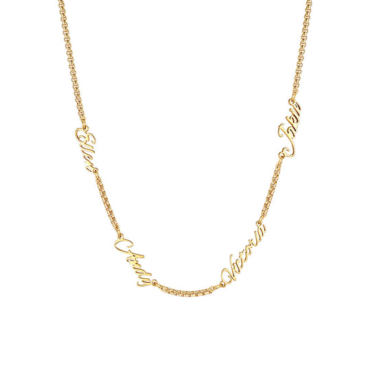 Personalized Multi Name Rolo Chain Necklace