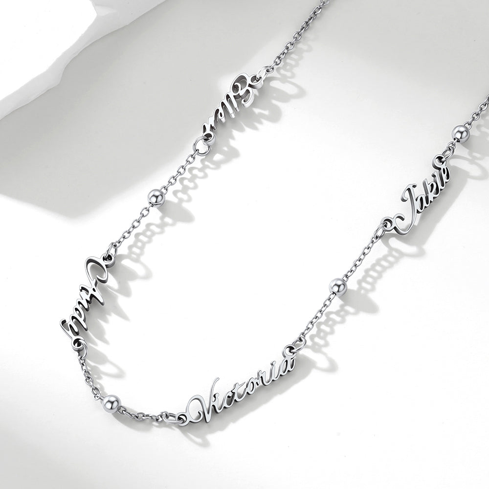 Personalized Multi Nameplate Necklace in steel