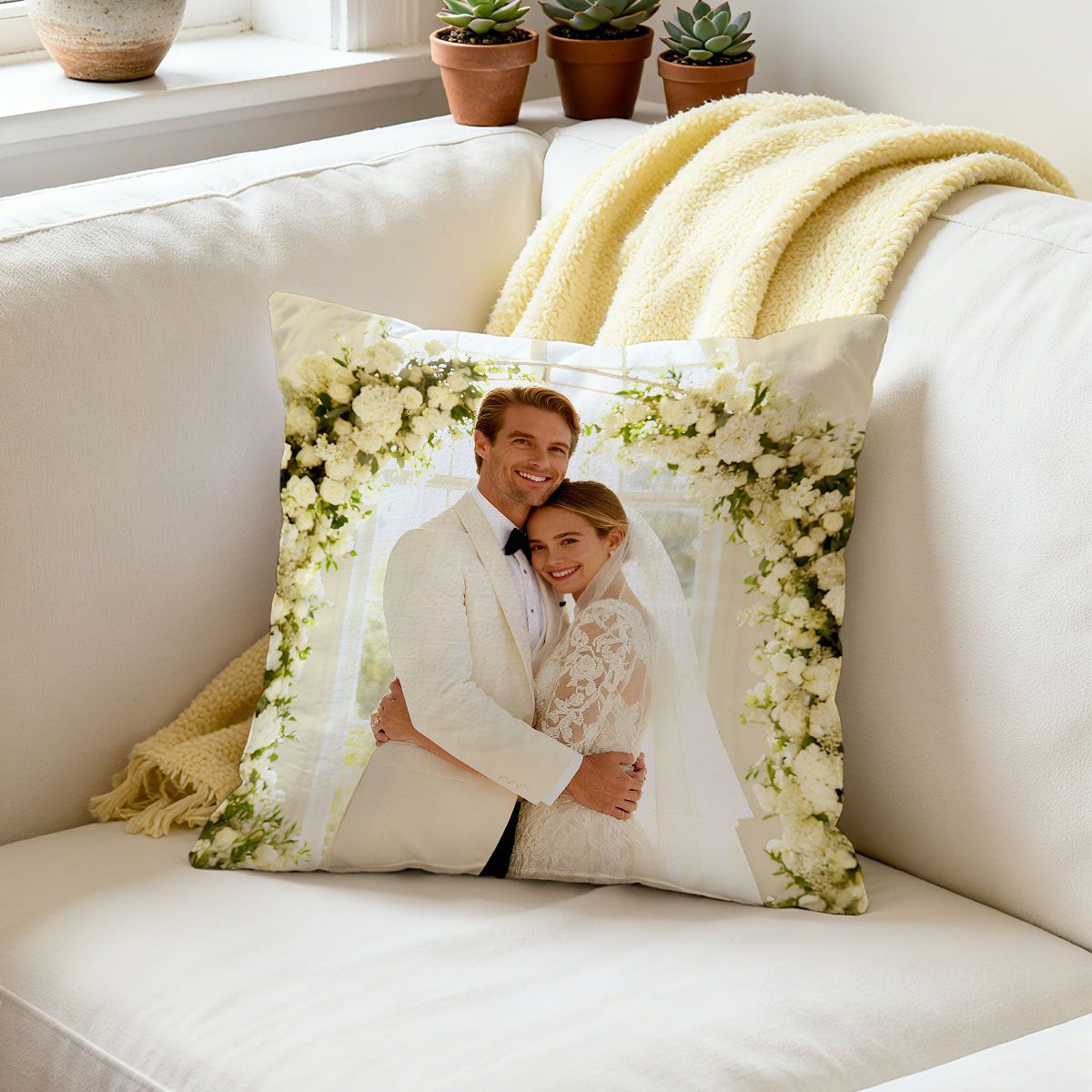 Personalized Multi Photos Throw Pillow 1 photo