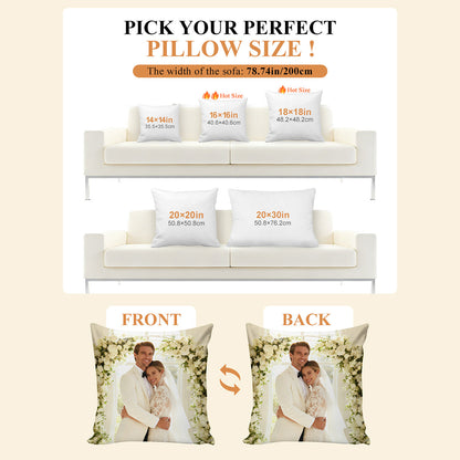 Personalized Multi Photos Throw Pillow front and back