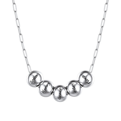 Personalized Name 1-8 Bead Balls Necklace for Women