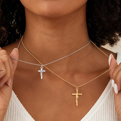 Personalized Name Cross Necklace