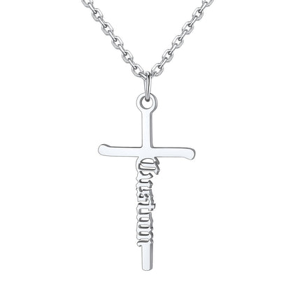 Personalized Name Cross Necklace for Women