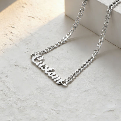 Personalized Name Cuban Chain Necklace for Men Women in steel