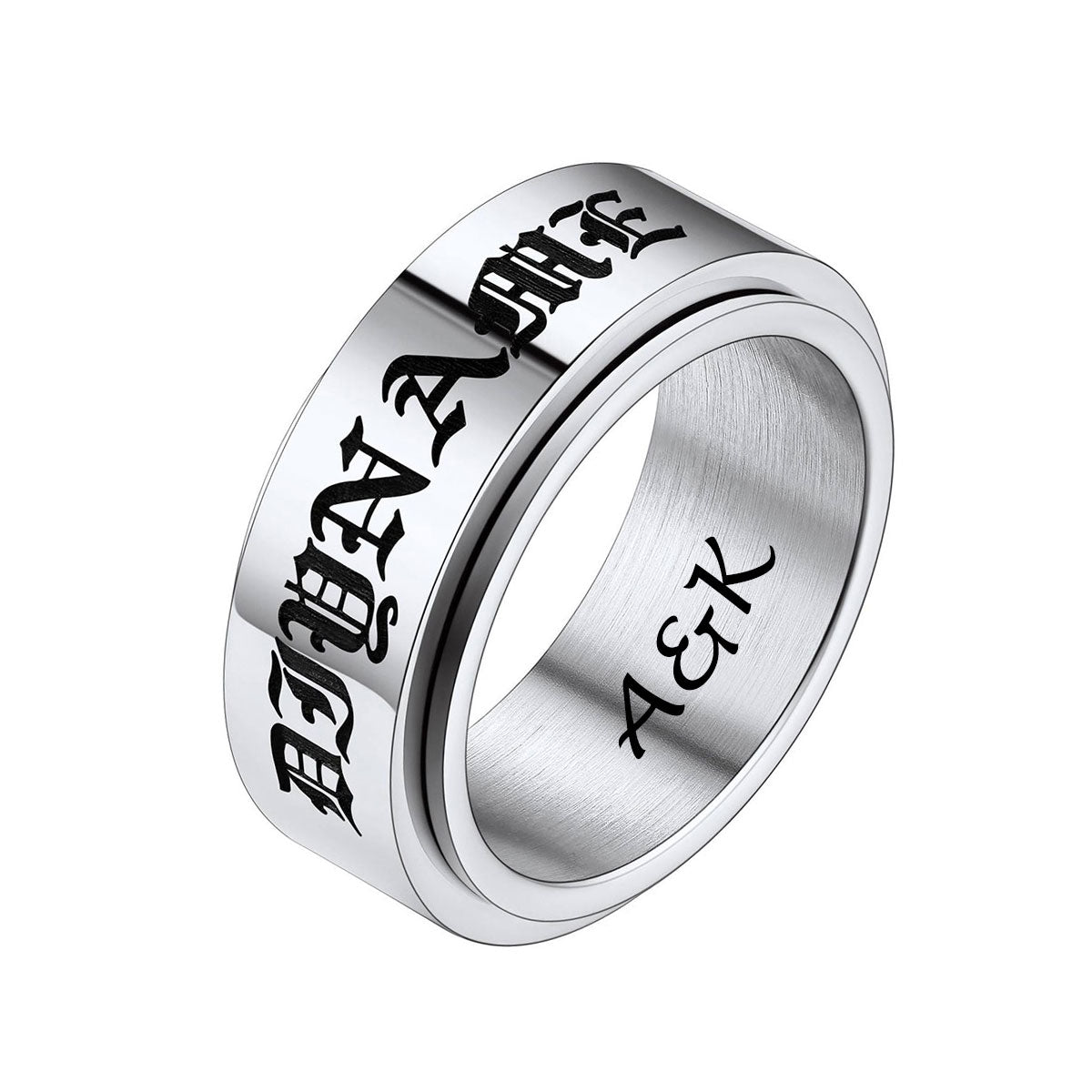 Personalized Name Fidget Spinner Promise Ring