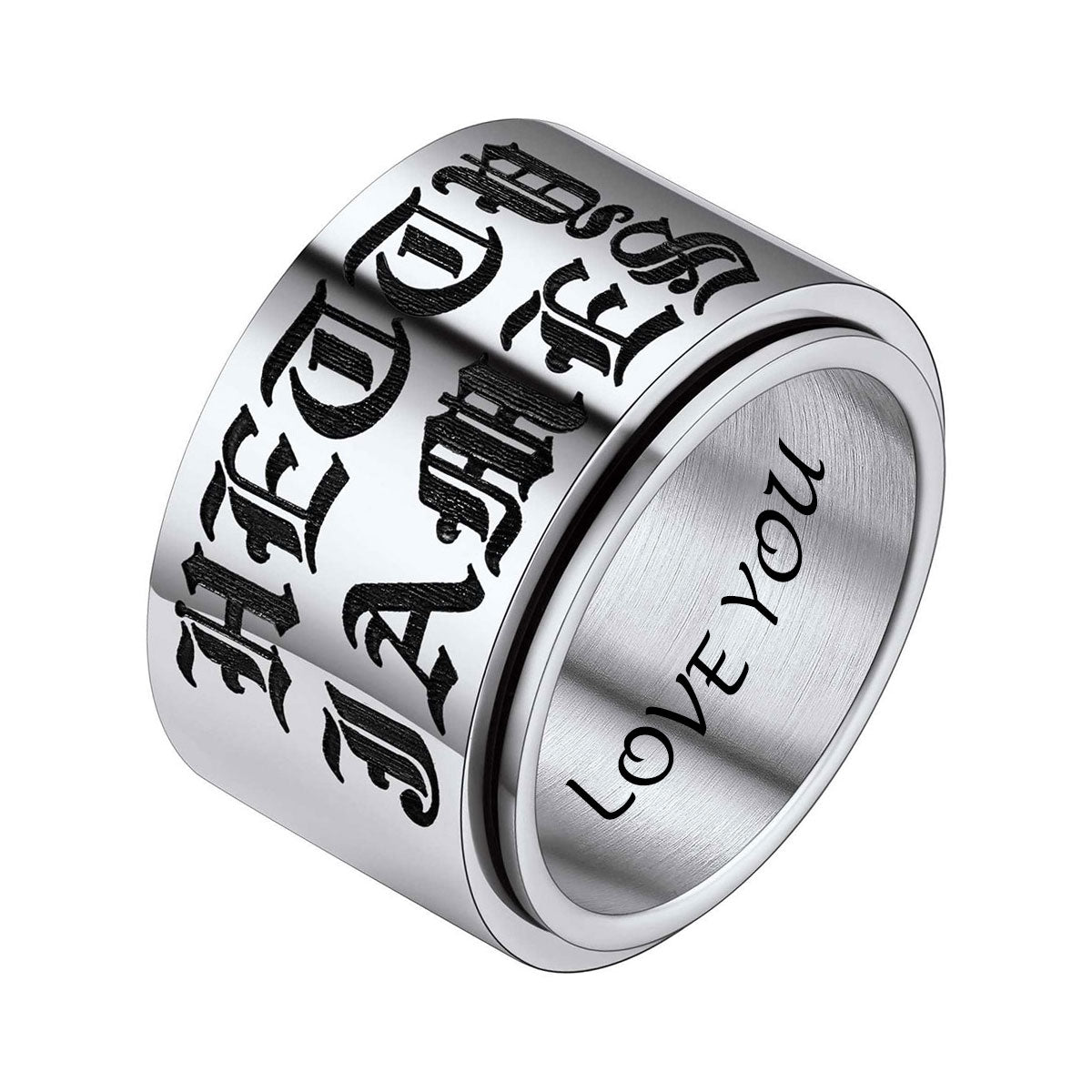 Personalized Name Fidget Spinner Promise Ring 15mm