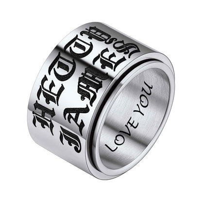 Personalized Name Fidget Spinner Promise Ring 15mm