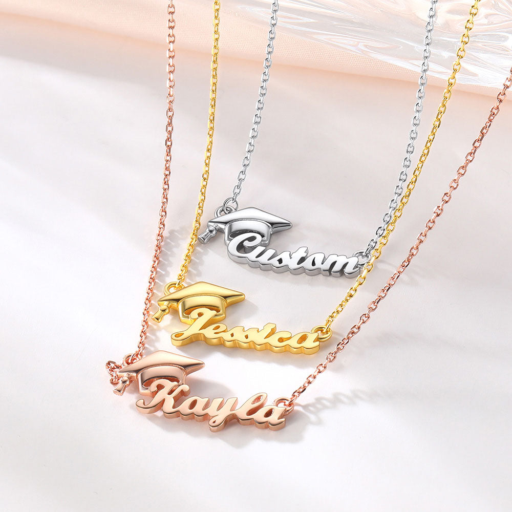 Personalized Name Graduation cap Necklace