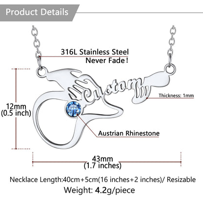 Personalized Name Guitar Birthstone Necklace Dimension, Durable