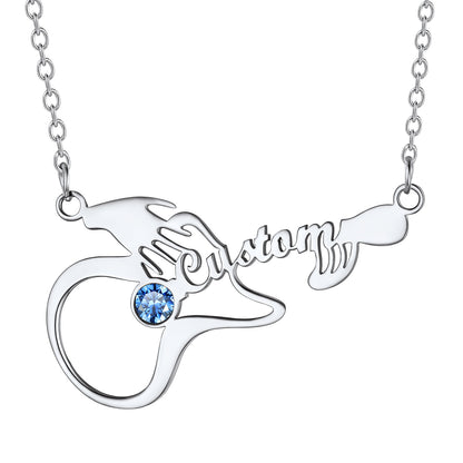 Personalized Name Guitar Necklace with Birthstone for Women