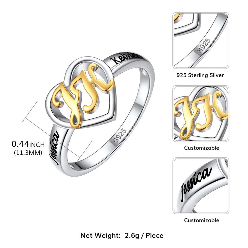 Personalized Name Initial Ring size