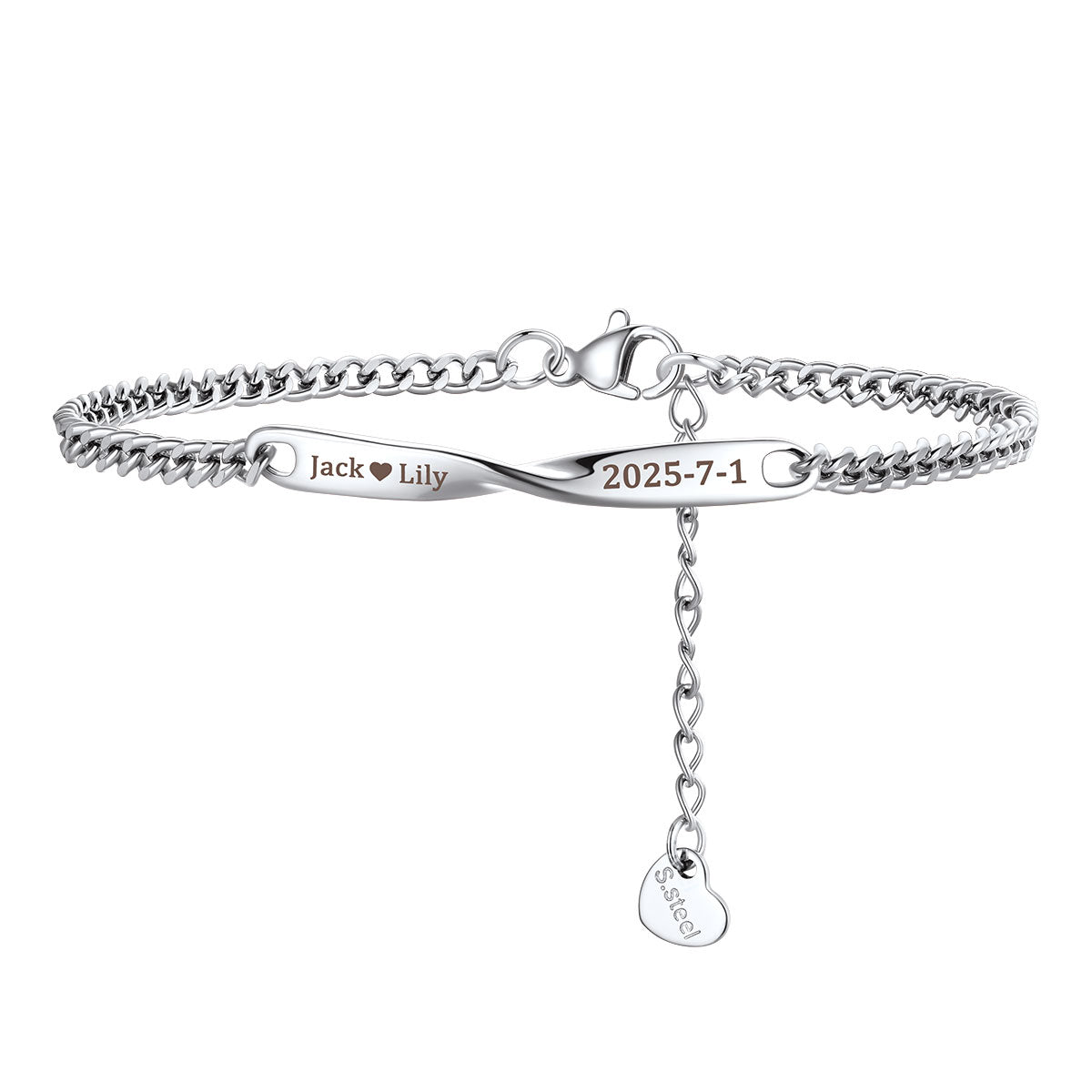 Personalized Name Mobius Matching Bracelets for Women