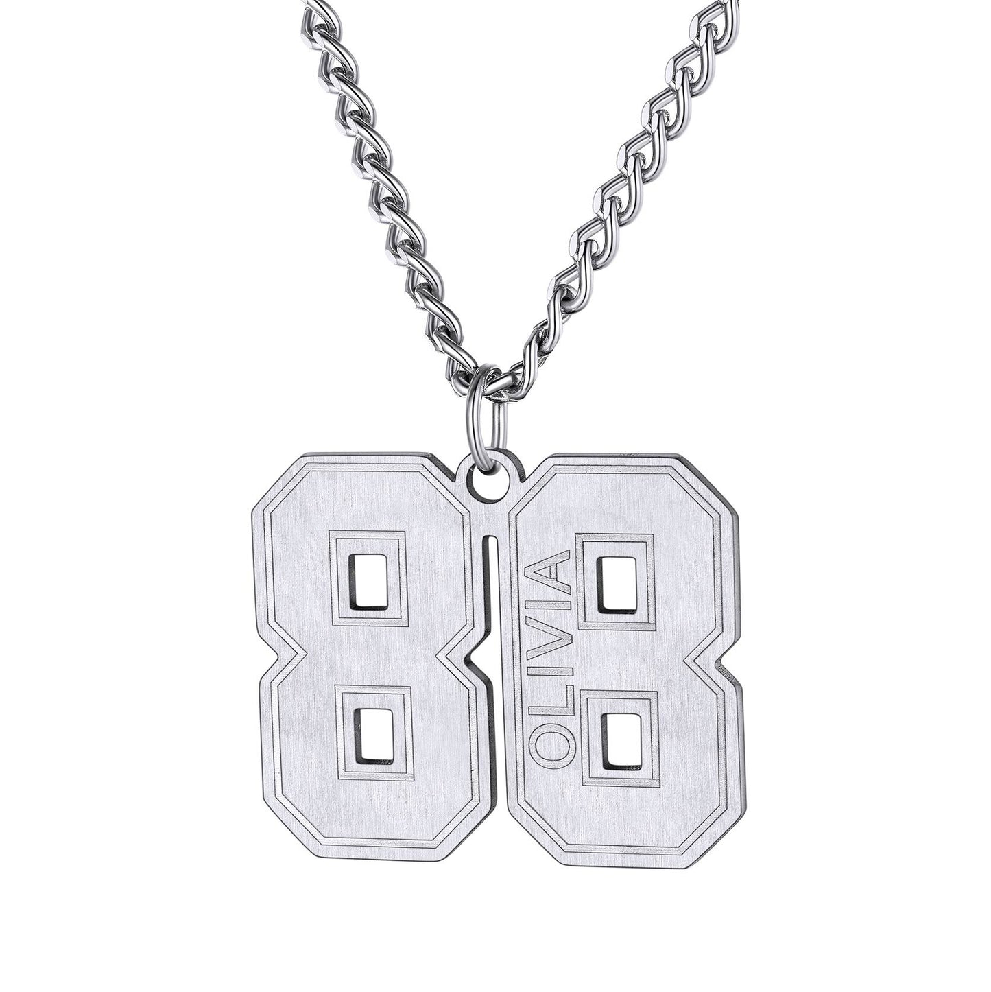 Personalized Name Number Necklace Jersey Number Necklace