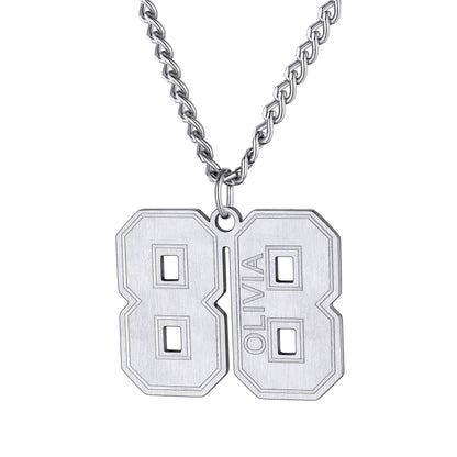 Personalized Name Number Necklace Jersey Number Necklace