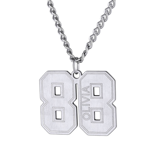 Personalized Name Number Necklace Jersey Number Necklace