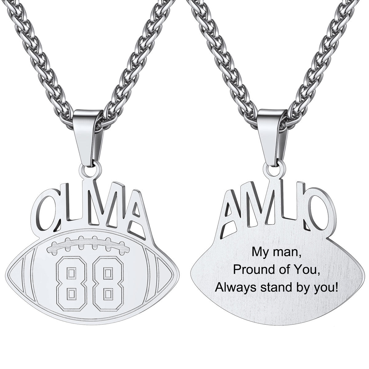 Personalized Name football Sport Necklaces
