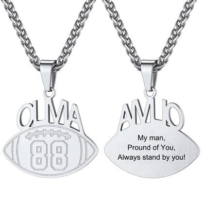 Personalized Name football Sport Necklaces