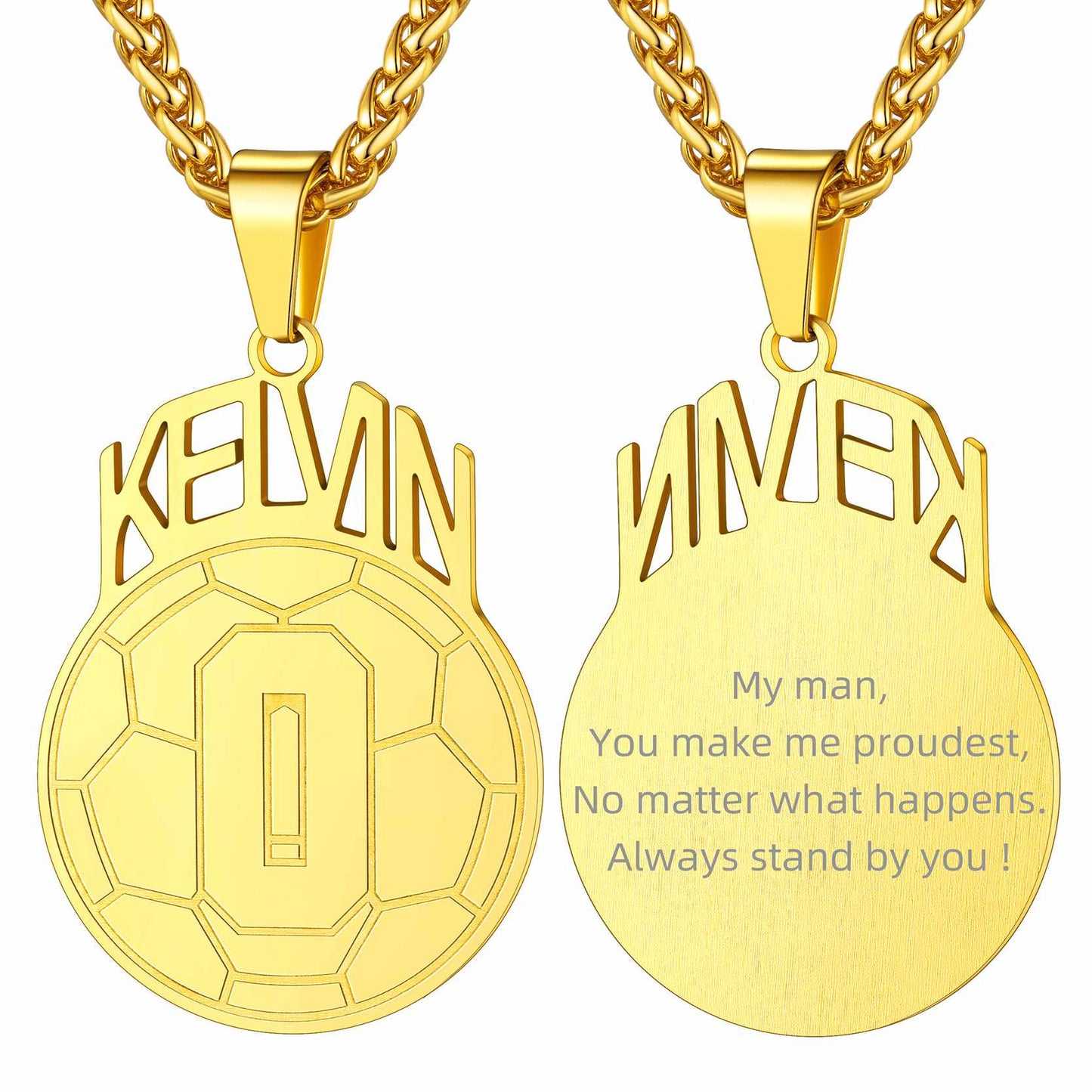 Personalized Name soccer Sport Necklaces Gold Plated
