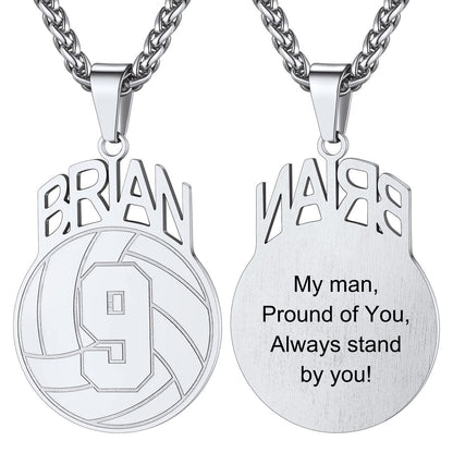 Personalized Name volleyball Sport Necklaces