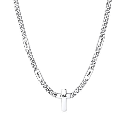 Personalized Names Cuban Chain Cross Necklace