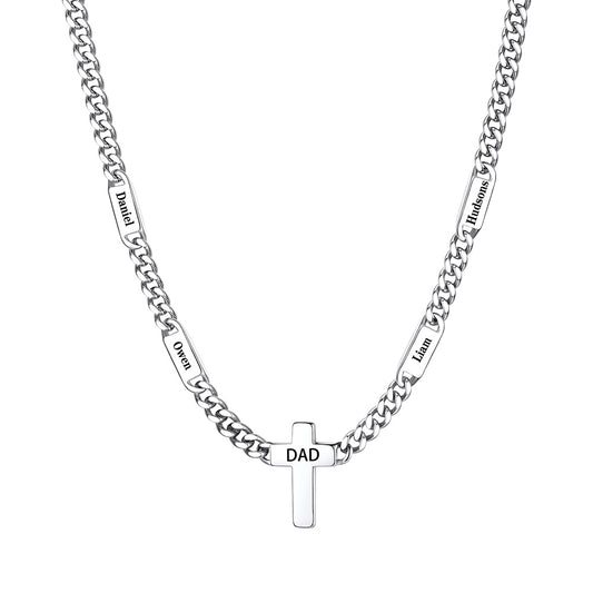 Personalized Names Cuban Chain Cross Necklace