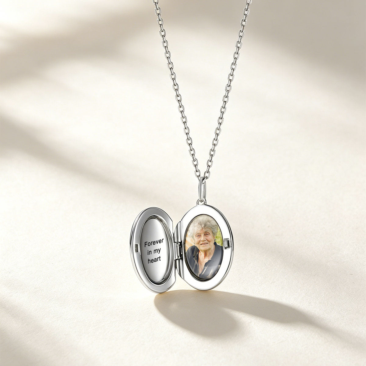 Personalized Oval Locket Necklace with Pictures 