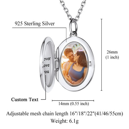 Personalized Oval Locket Necklace with Pictures Dimension, Durable