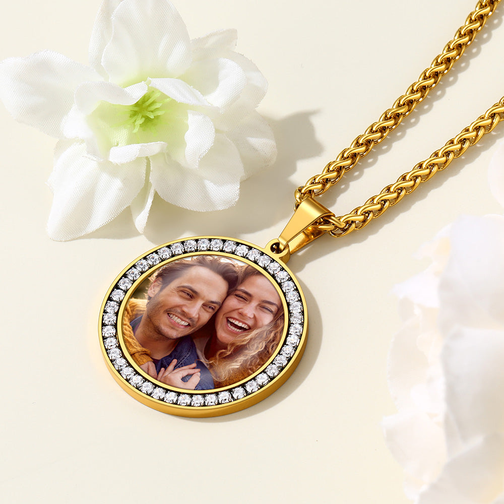 Personalized Photo Necklace CZ Picture Necklace