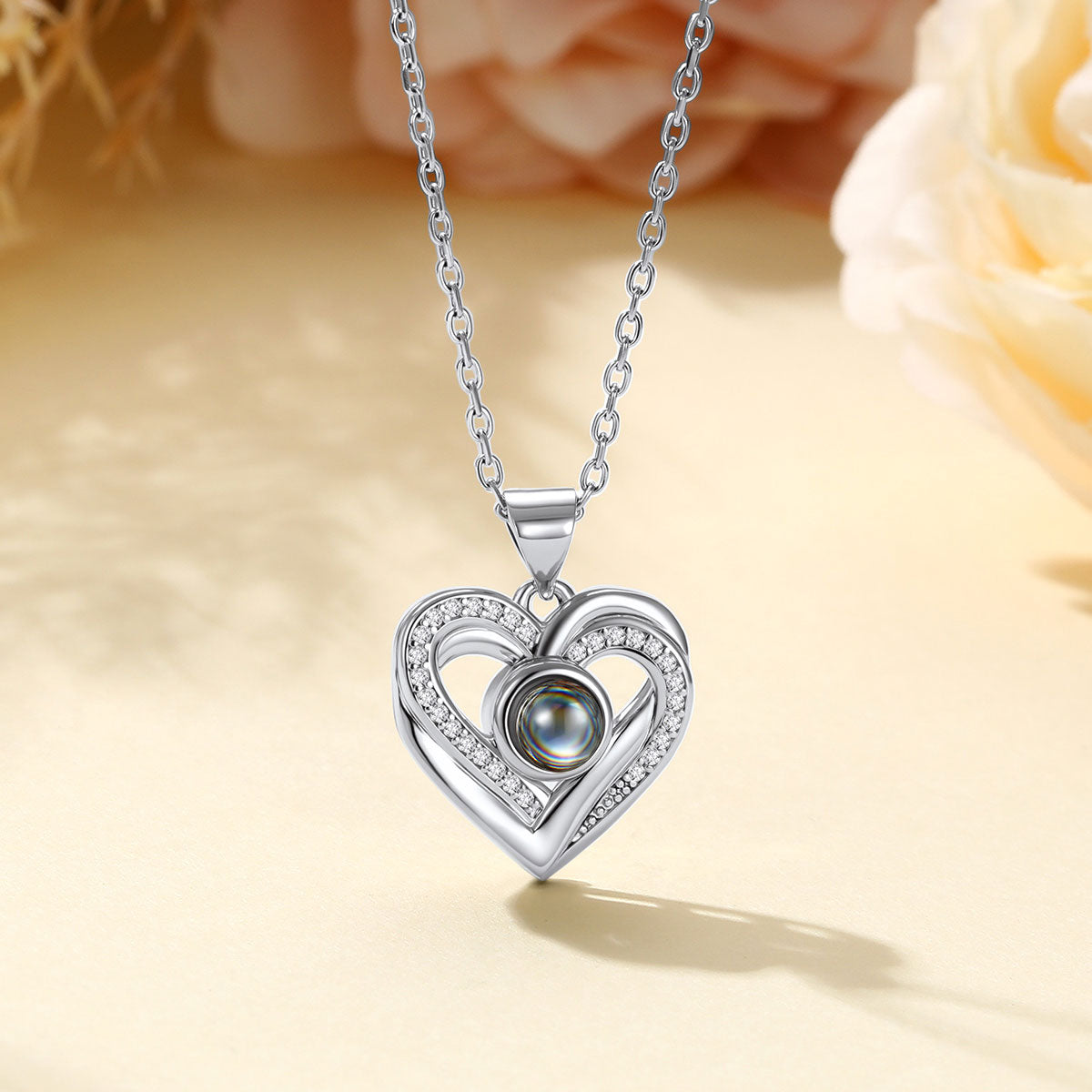 Personalized Photo Projection Heart Necklace