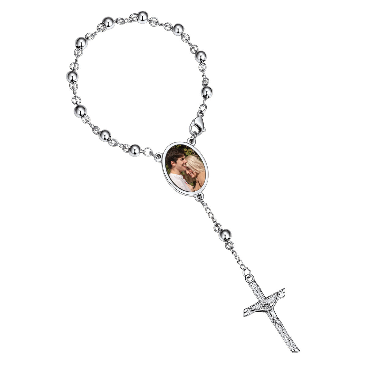 Personalized Photo Rosary Beads Bracelets